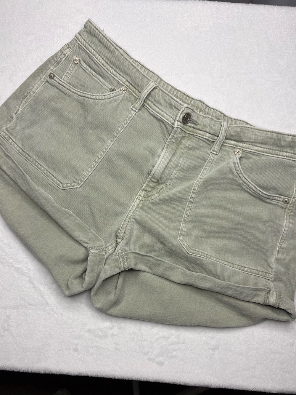 American Eagle Easy Shortie Pale Green Denim Shorts